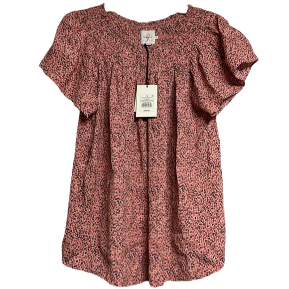 Hatch Tops - The Nines By Hatch | Floral Top Womens Pink Flutter Sleeves Maternity XS